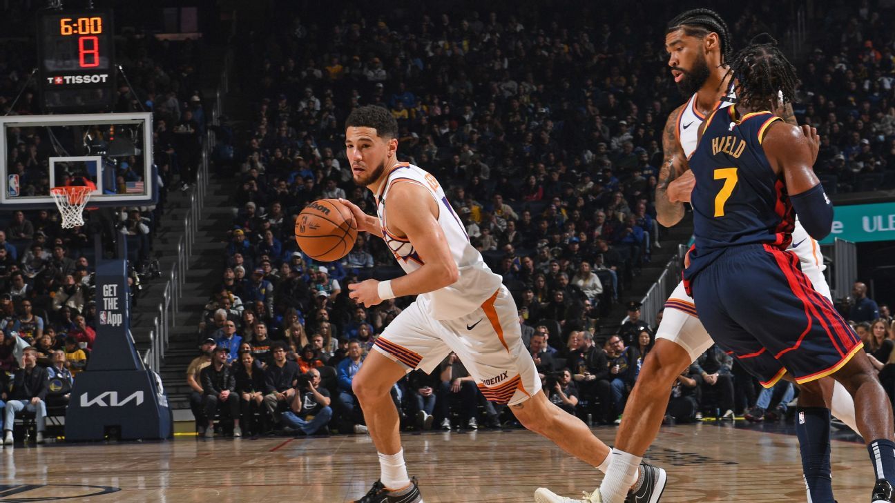 Phoenix Suns vence Golden State Warriors em noite com Booker cestinha e Curry discreto