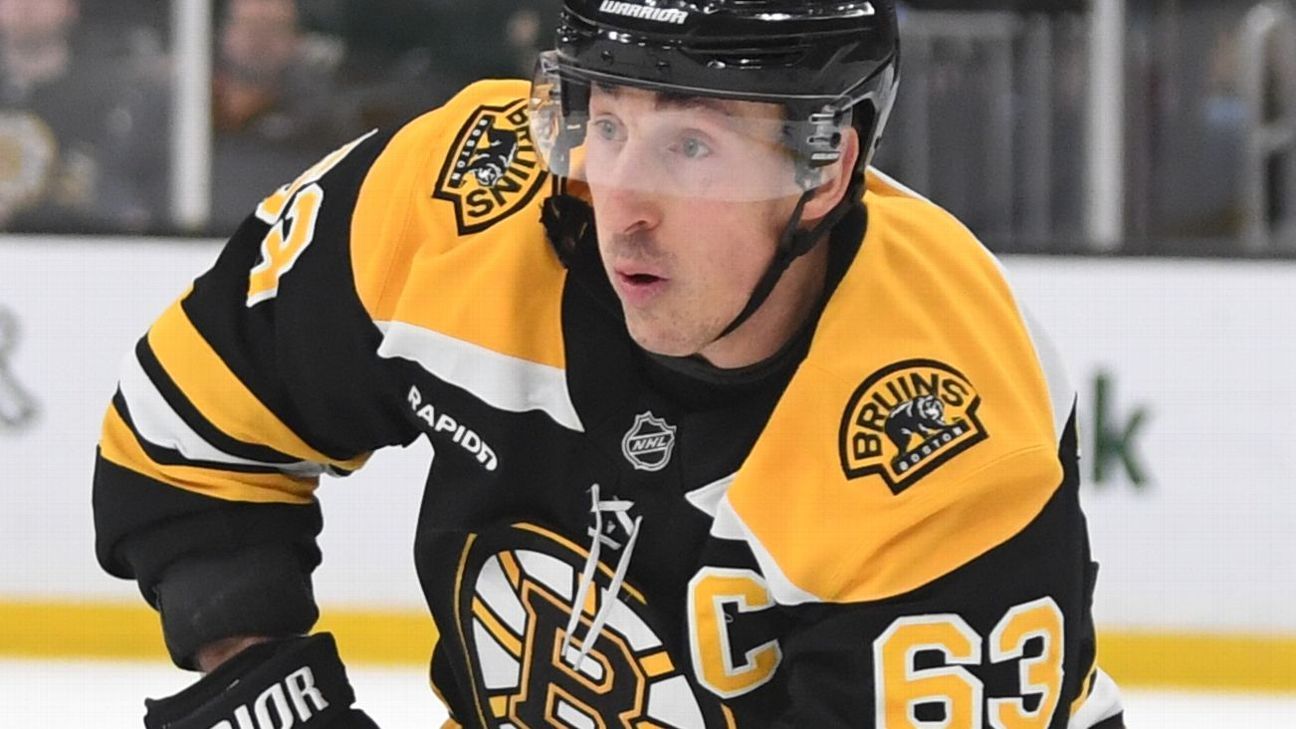 Bruins' Brad Marchand week-to-week after hit into boards - ESPN