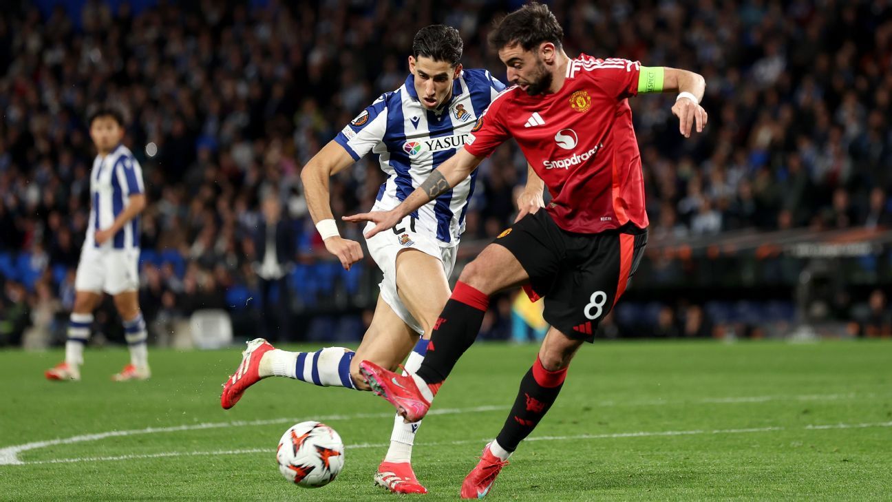 Manchester United leva empate da Real Sociedad no jogo de ida das oitavas da Europa League