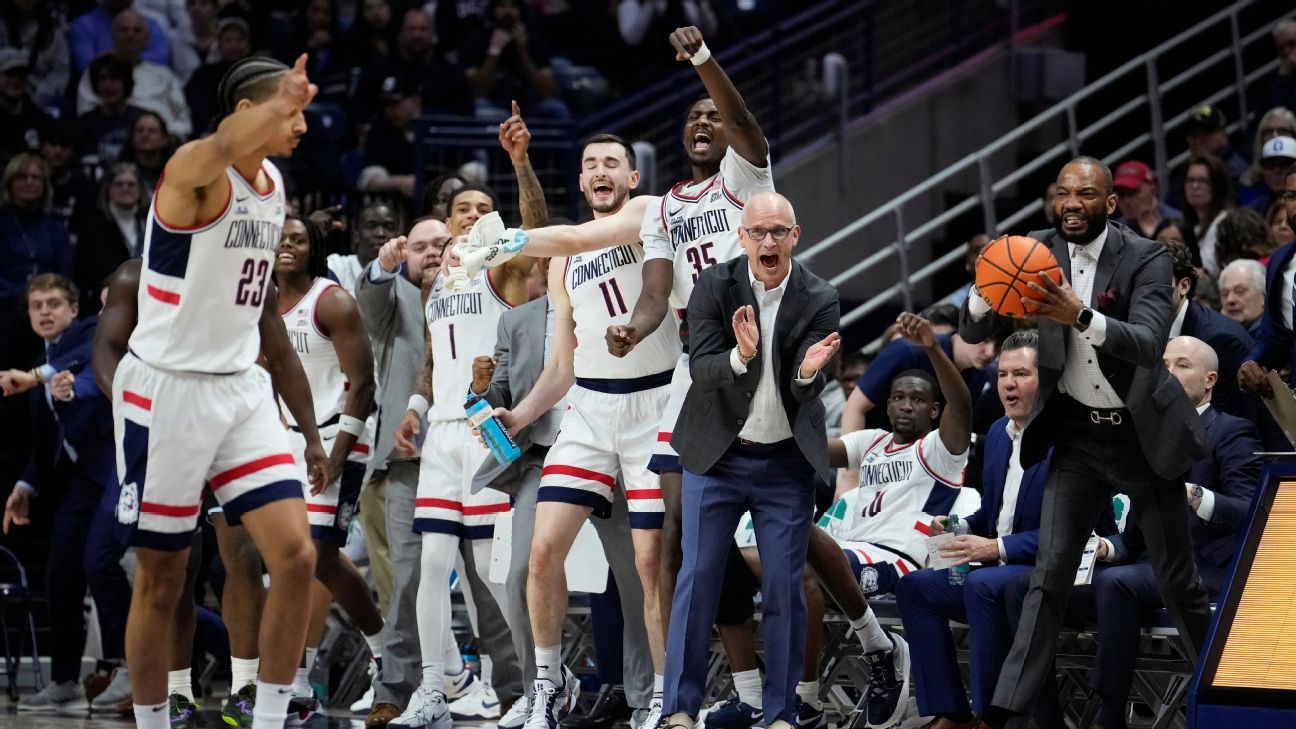 Men's NCAA tournament: Live updates as UConn looks to keep hopes of three-peat alive