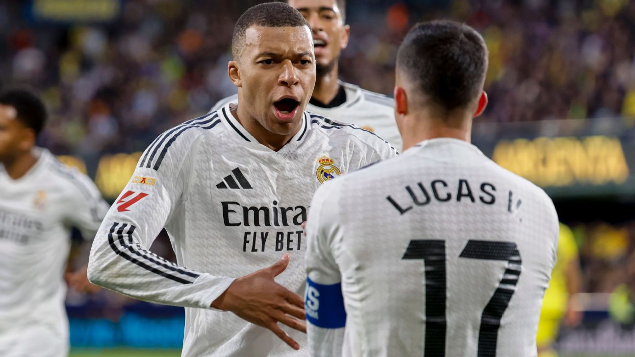 Mbappé supera marca de Ronaldo Fenômeno, Real Madrid vira sobre o Villarreal e dorme líder de LALIGA