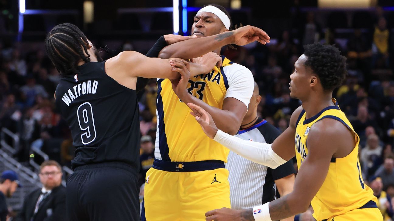 Nets' Watford, Pacers' Turner fined for altercation