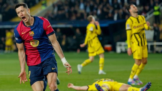 Barcelona players celebrating a goal