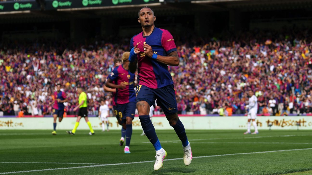 Com brilho de Raphinha e Yamal, Barcelona vira sobre o Real Madrid e se aproxima do título da LALIGA
