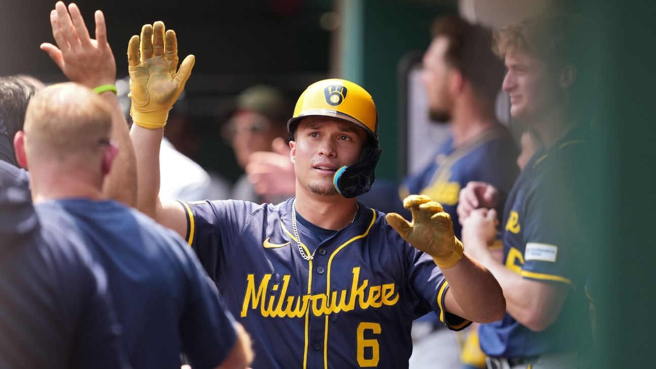 Brewers win 12th-straight series against Reds