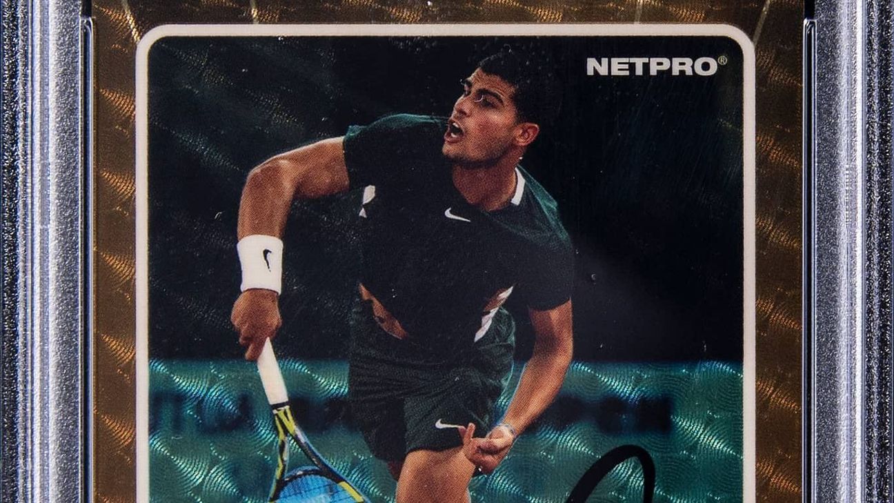 One-of-one and autographed rookie Carlos Alcaraz card sells for record 7,907