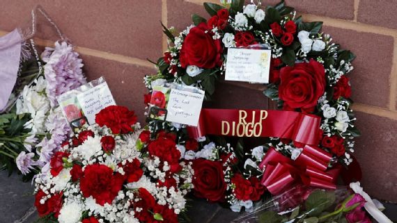 Tributes at Anfield for Diogo Jota and André Silva