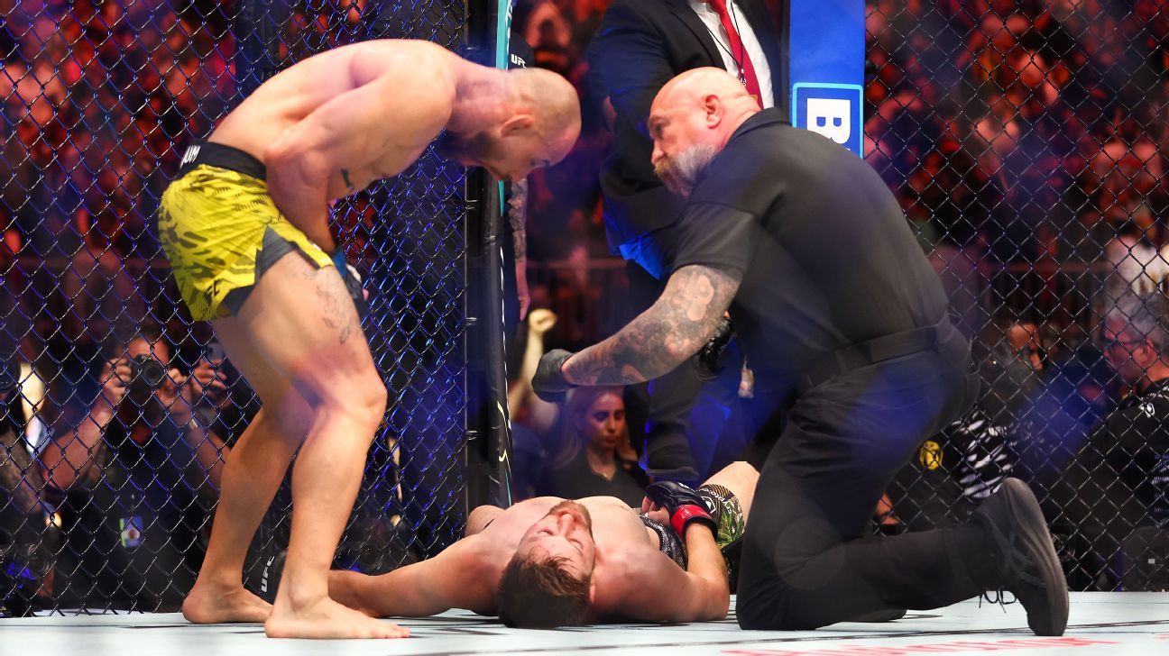 Jean Silva, left, beat Bryce Mitchell by submission at UFC 314 on April 12.