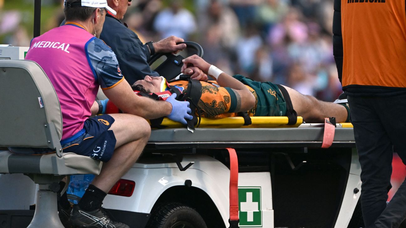 Noah Lolesio fue posteriormente dado de alta de cualquier lesión grave a pesar de ser retirado del McDonald Jones Stadium con un collarín.