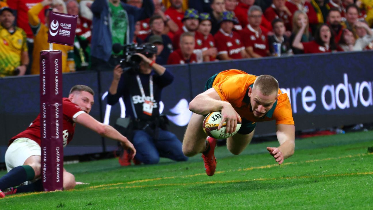 Max Jorgensen anotó un excelente try para Australia.