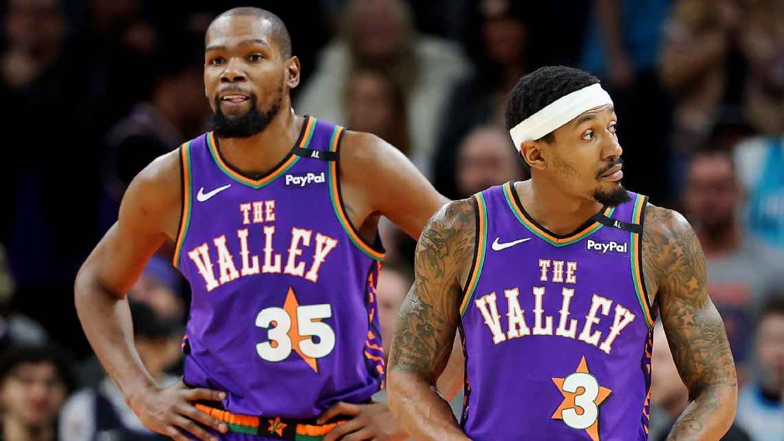 Kevin Durant and Bradley Beal playing for the Suns.