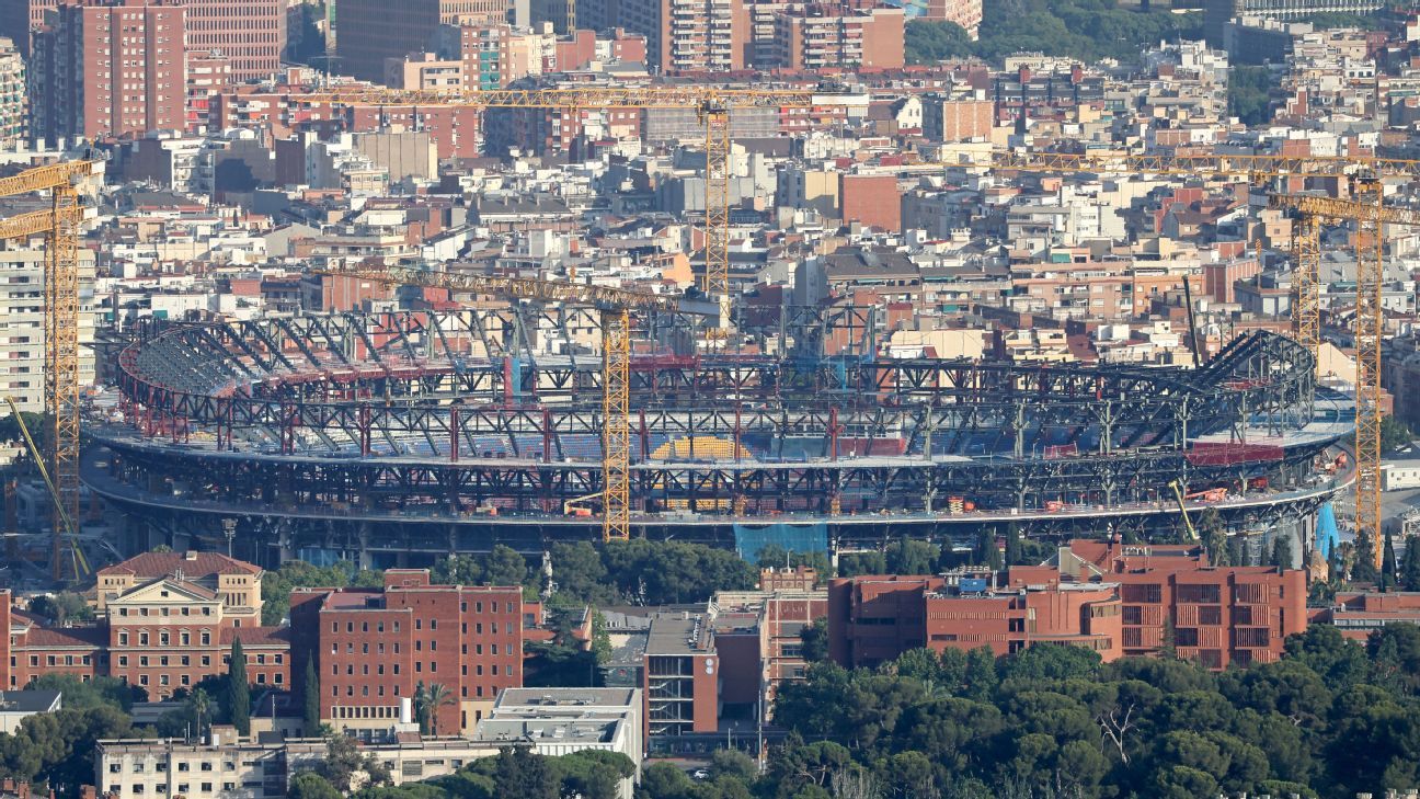 Construcción en el Spotify Camp Nou del Barcelona, iniciada en junio de 2023.