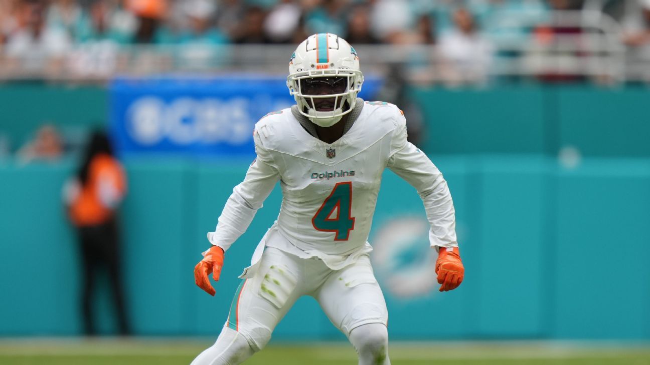 Dolphins CB Kohou (knee) to miss entire season