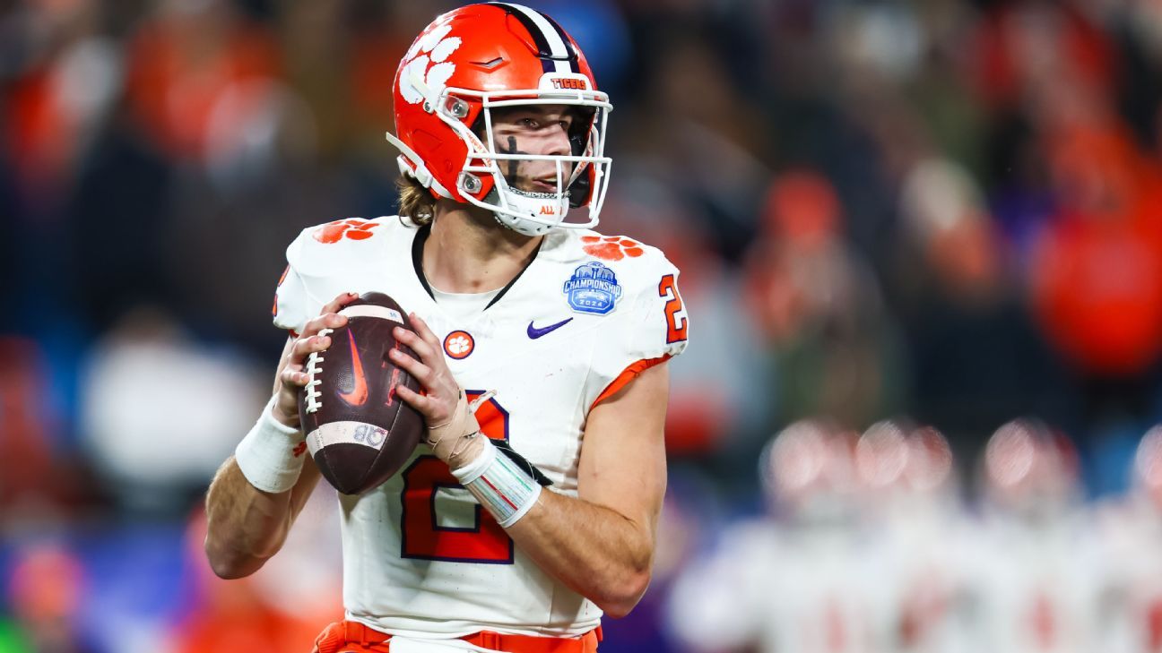 Clemson QB Klubnik questionable for SMU game
