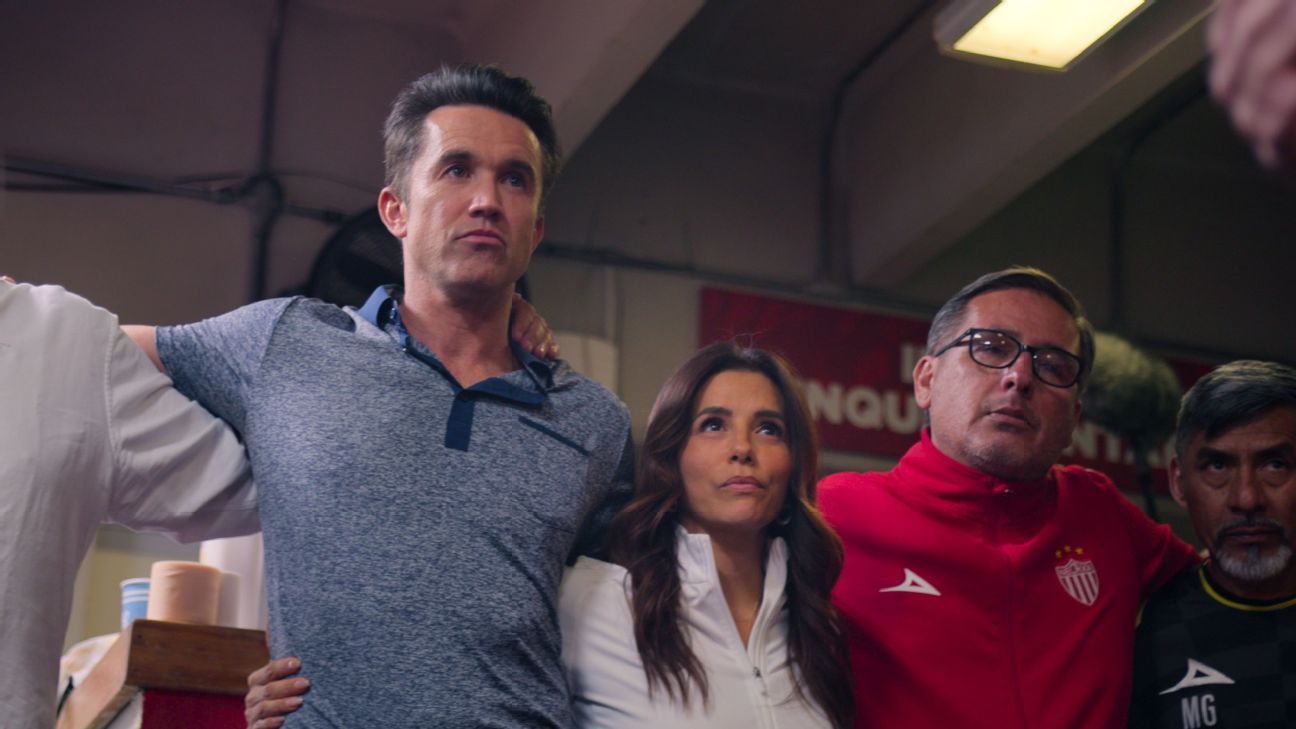 Rob Mac, left, acquired his stake in Necaxa in 2024, while Eva Longoria has been an owner of the club since 2021.