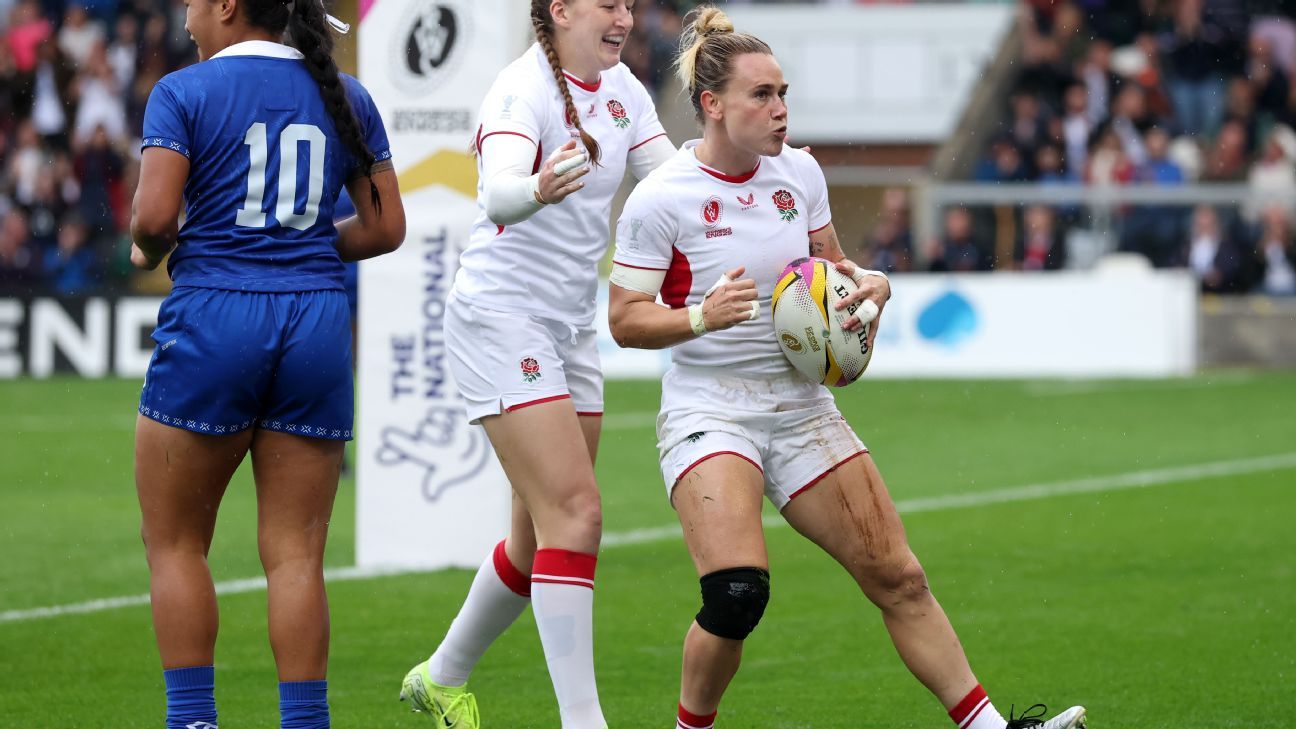 Inglaterra aplasta a Samoa en Mundial de Rugby: Jess Breach, hat-trick y récord