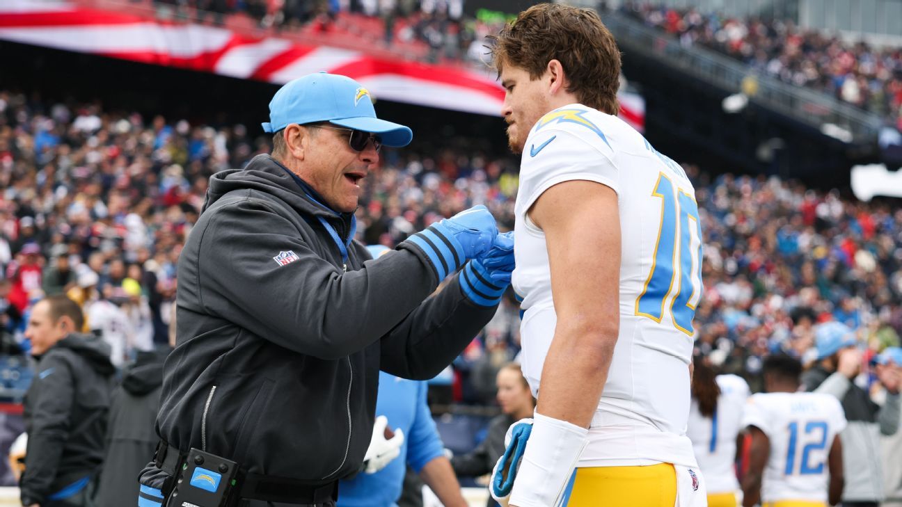 Jim Harbaugh, entra en su segunda temporada como entrenador en jefe de Los Angeles Chargers con altas expectativas.