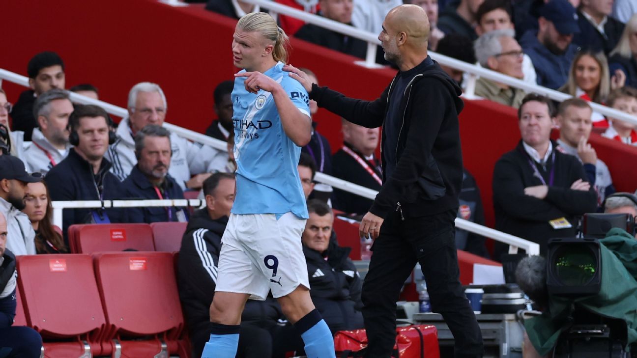 City's Guardiola hoping injured Haaland fit for Burnley - ESPN