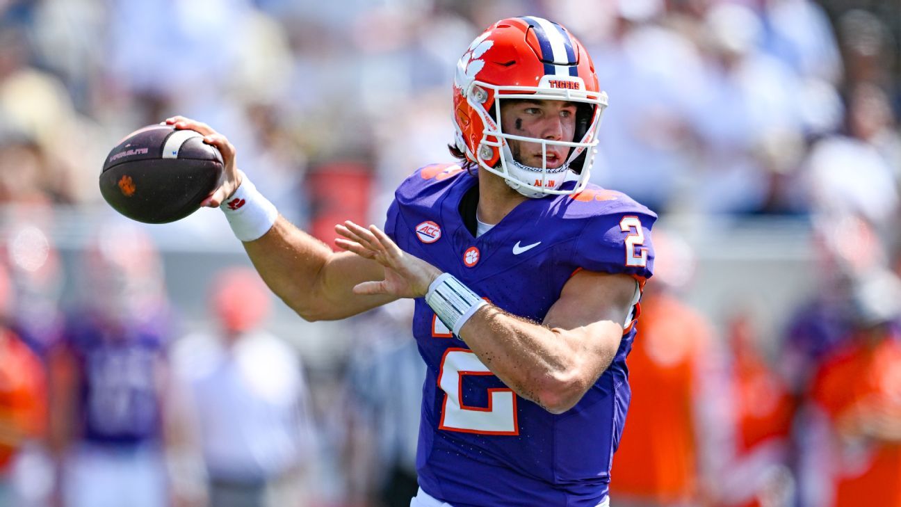 Clemson QB Klubnik's status still iffy; streak at risk
