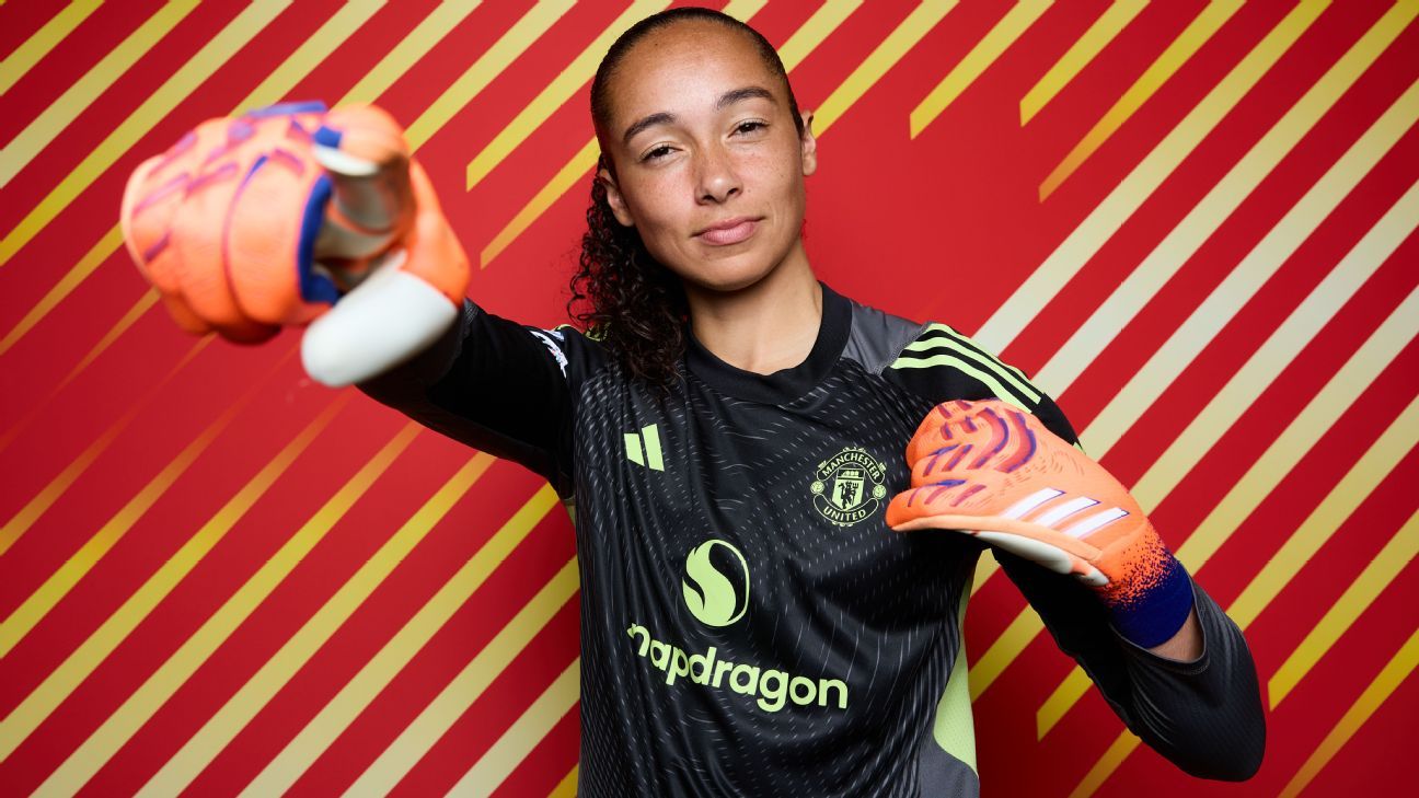Phallon Tullis-Joyce: De la Selva al Éxito en el Manchester United y USWNT 1 Phallon Tullis-Joyce posa con el uniforme del Manchester United.