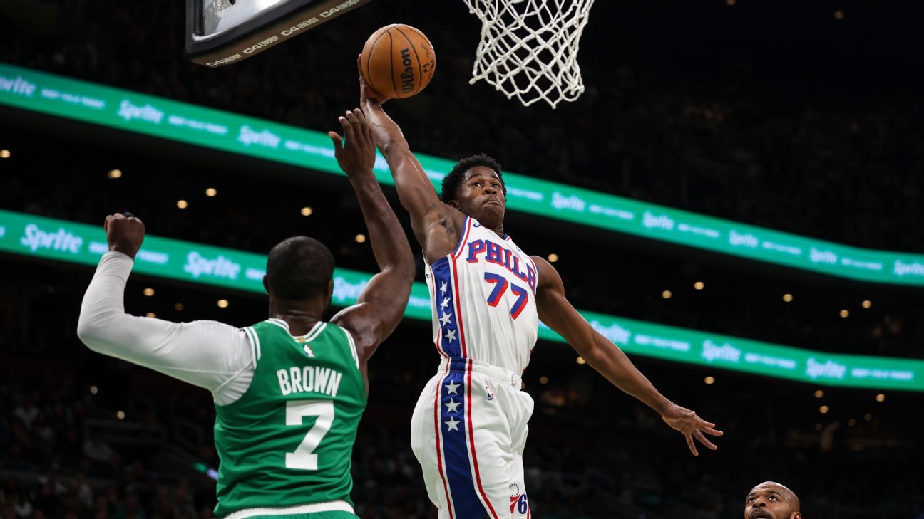 VJ Edgecombe, calouro dos 76ers, quebra recorde de LeBron James em estreia na NBA