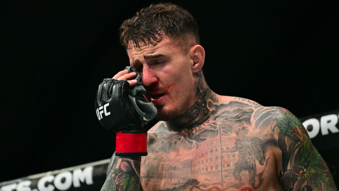 Aspinall toma dedada no olho, deixa luta por cinturão com Gane sem resultado no UFC 321 e se revolta com torcida: 'Por que estão vaiando?'