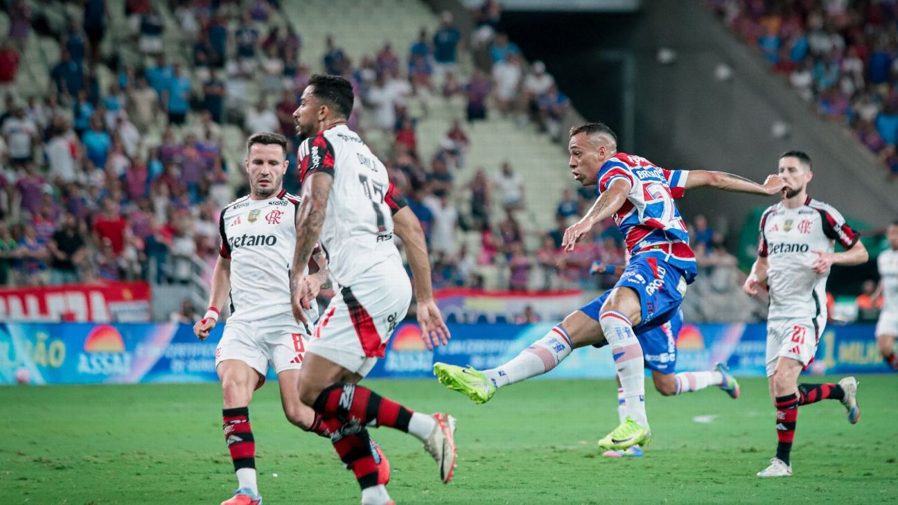 Breno Lopes marca, Fortaleza castiga o Flamengo, ganha fôlego no Brasileirão e 'ajuda' o Palmeiras