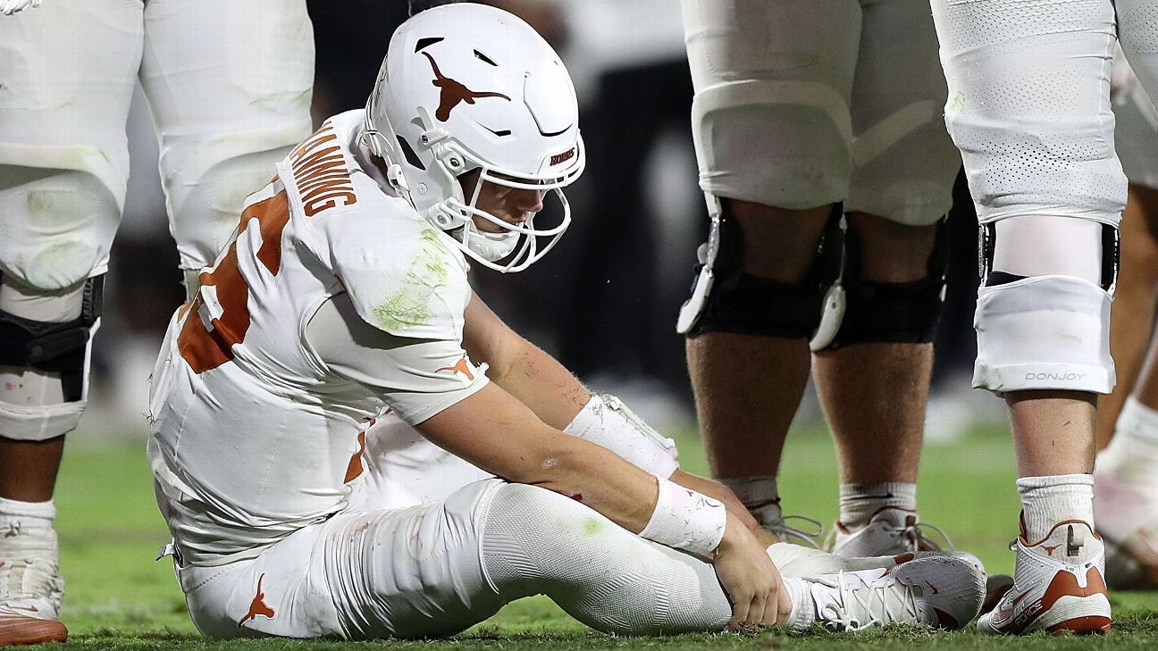 Manning injured as Longhorns rally for OT win