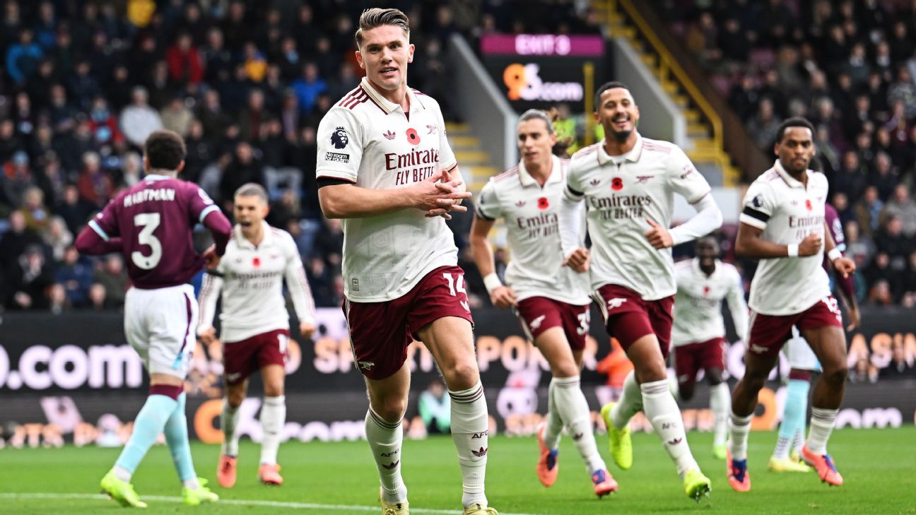 Gyokeres quebra jejum na Premier League, Arsenal vence Burnley e aumenta vantagem na liderança