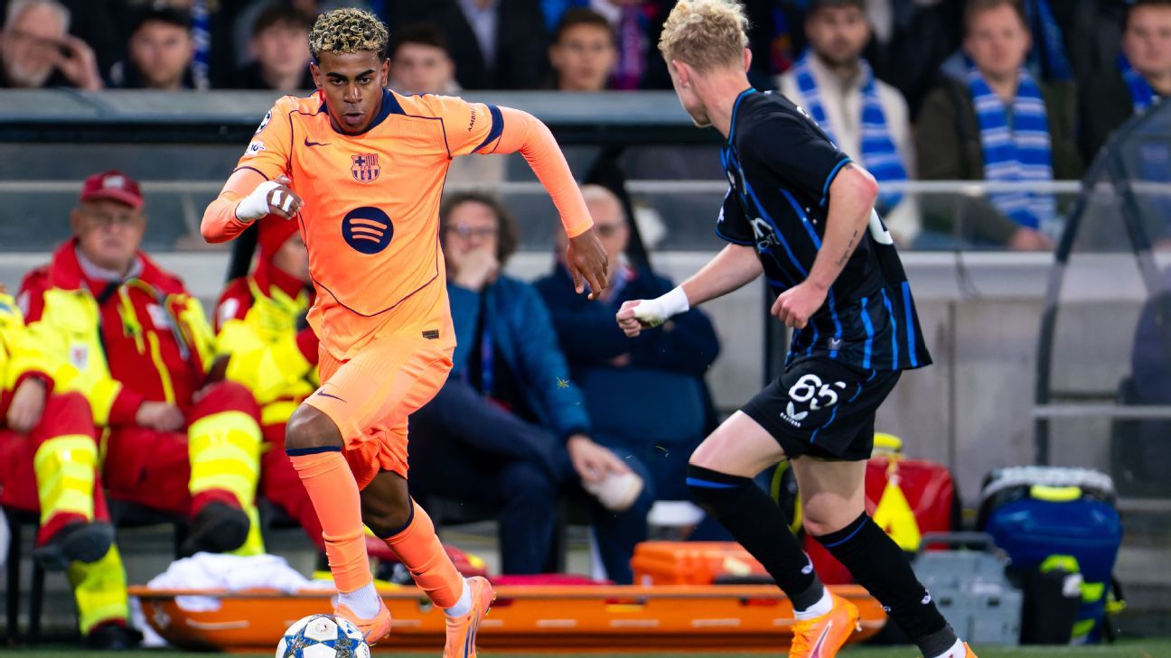 Yamal anota pintura e Barcelona busca empate com o Club Brugge em jogaço de seis gols