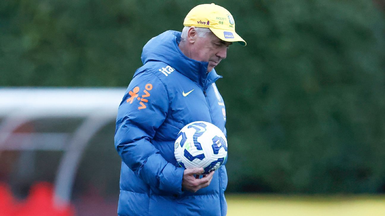 Ancelotti diz ter 'ideia bastante clara' de time final para seleção antes da Copa e até quando irão observações por novos convocados
