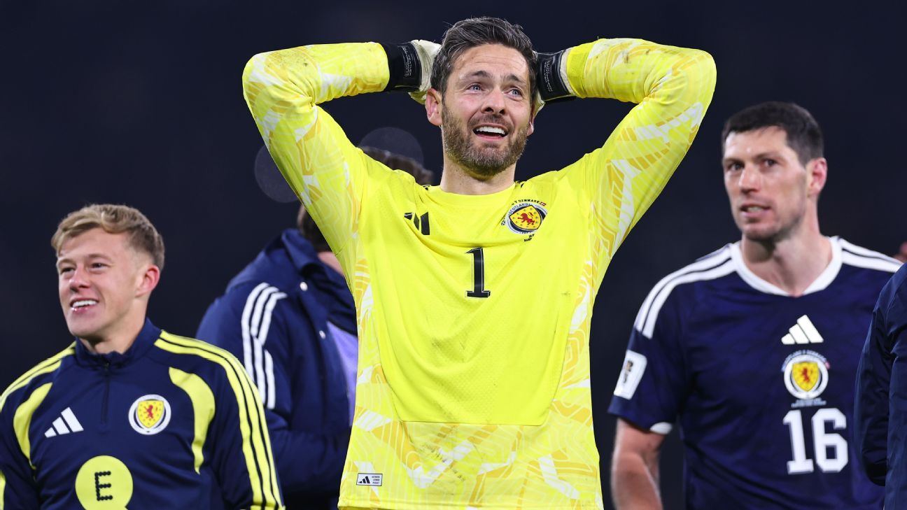 Craig Gordon disfrutó de una noche emotiva al ayudar a Escocia a llegar a su primer Mundial desde 1998.