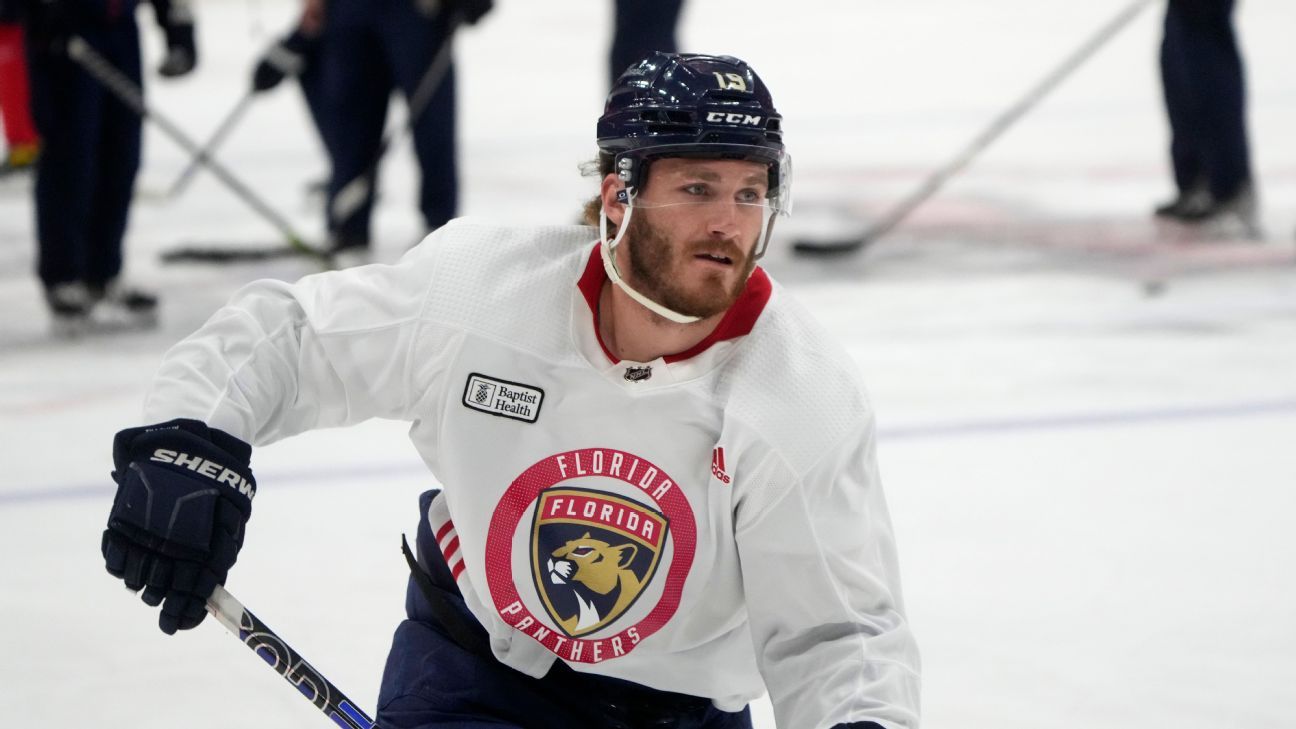 Panthers' Tkachuk skating, but return date TBD