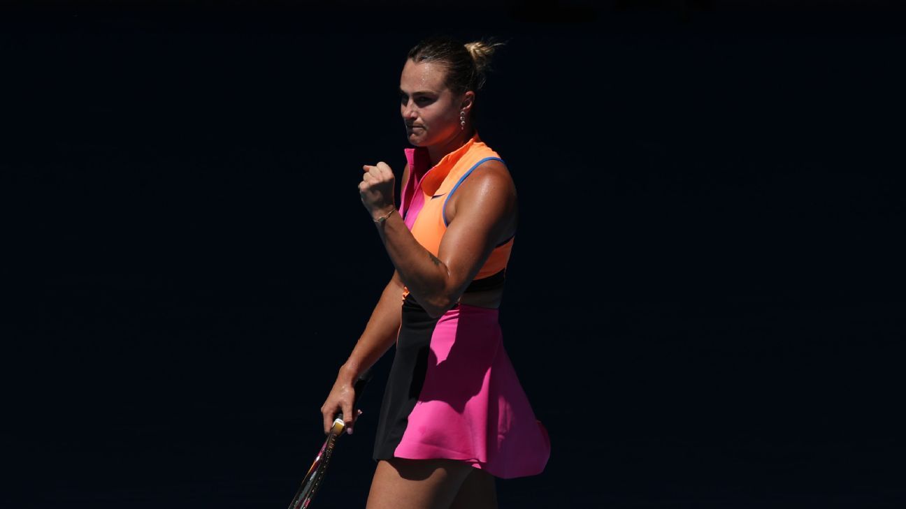 Sabalenka vs Rybakina: Final de infarto en el Abierto de Australia 3 Sabalenka celebrando un triunfo
