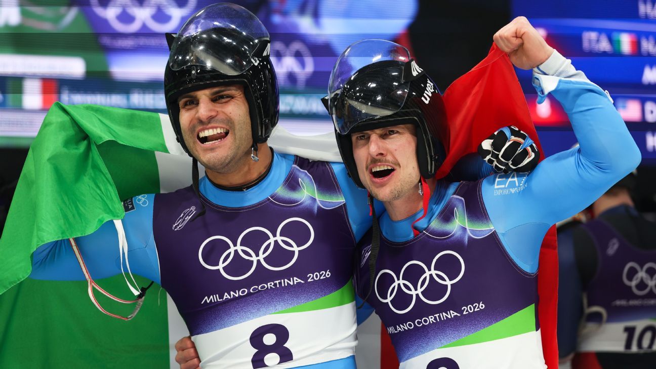 Italian team rallies for men's doubles gold in luge