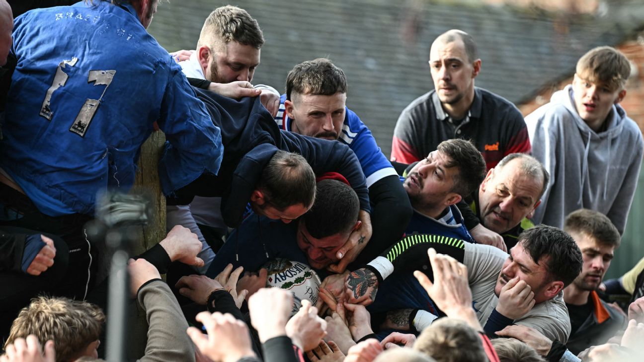 Royal Shrovetide Football: Ashbourne locals mark pancake day with ritualistic mayhem