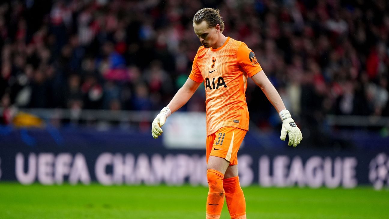 The stats behind Spurs' 17th-minute subbing out of GK Kinsky vs. Atlético