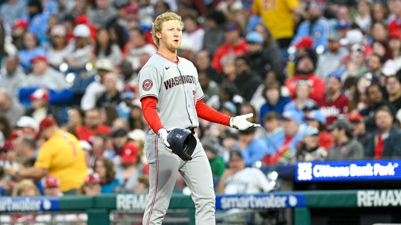 Nats' Wiemer ties mark before on-base streak ends