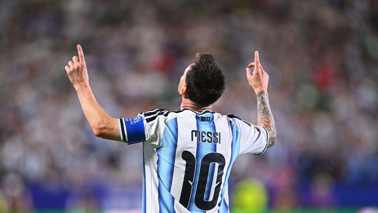 Messi's hat-trick night, ties all-time goal record...