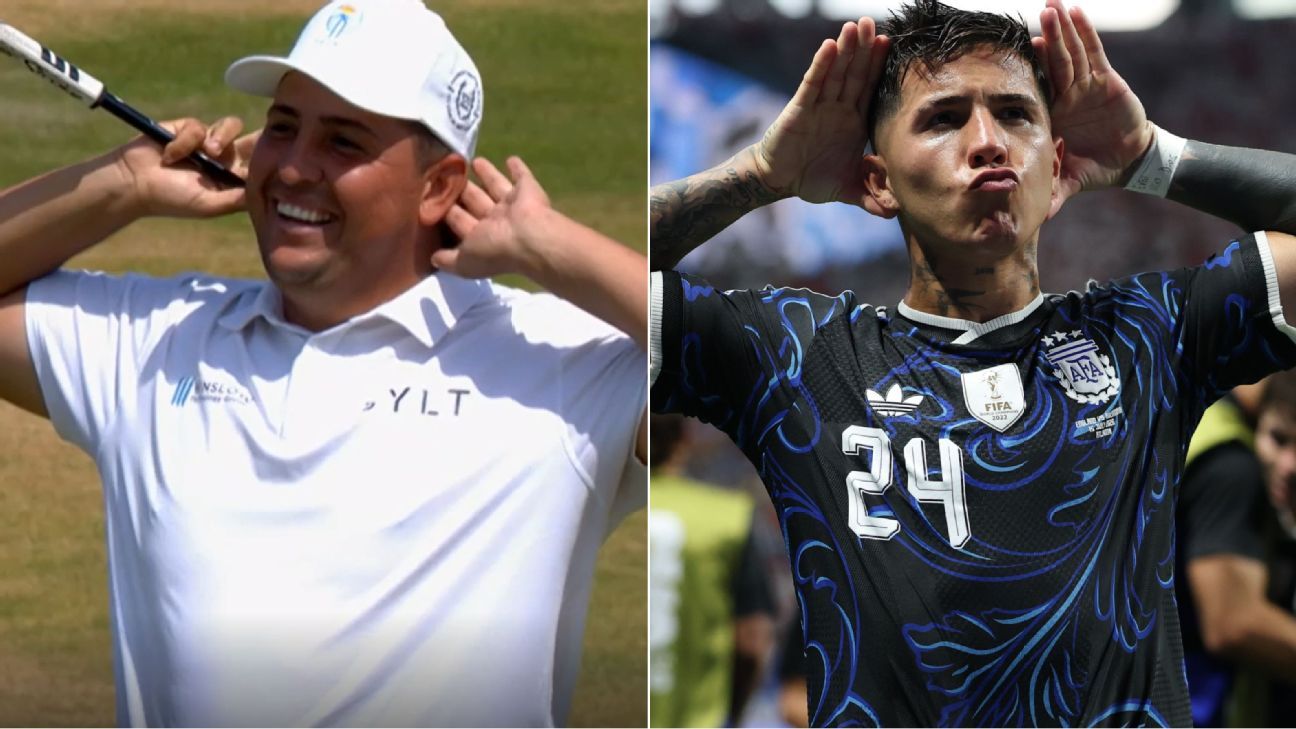 Argentine golfer recreates Enzo cele at the Open