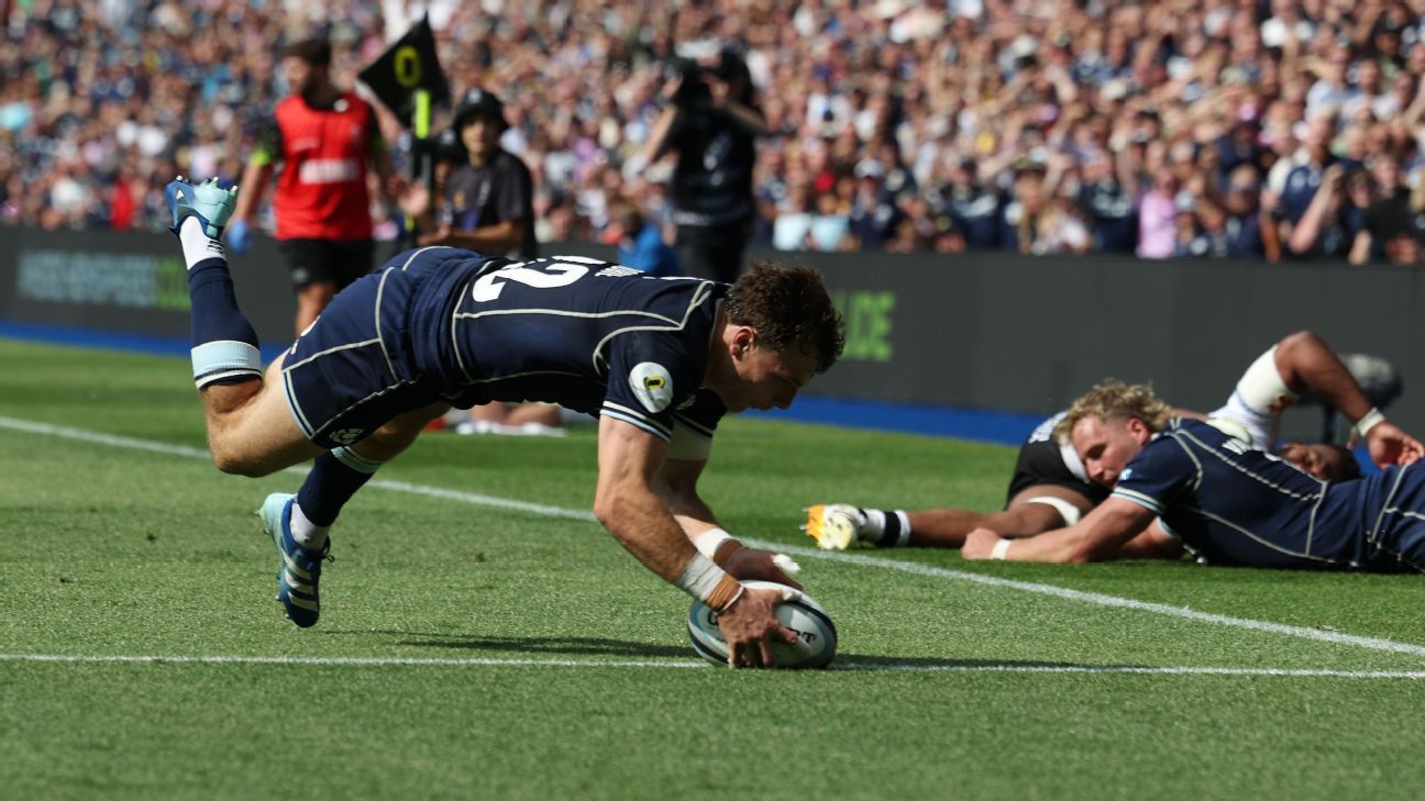 Dobie scores double as Scotland edge Fiji