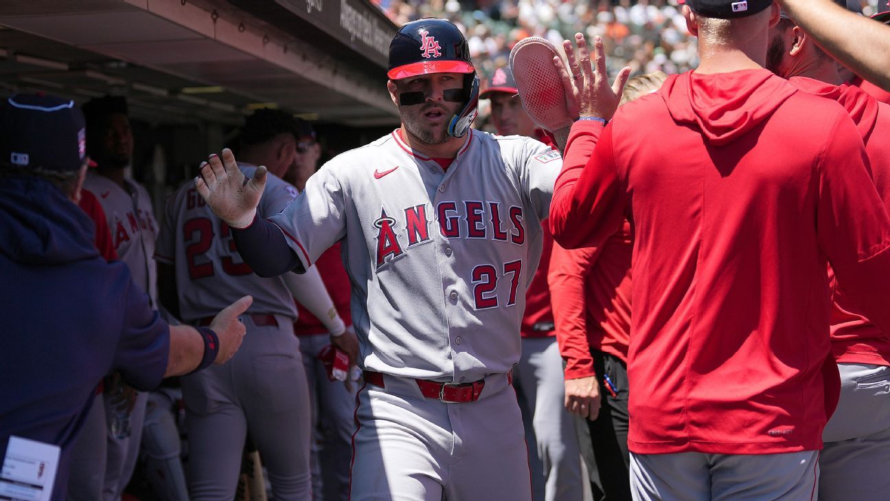 Trout has 1st 4-hit game in 5 years, moves up list...