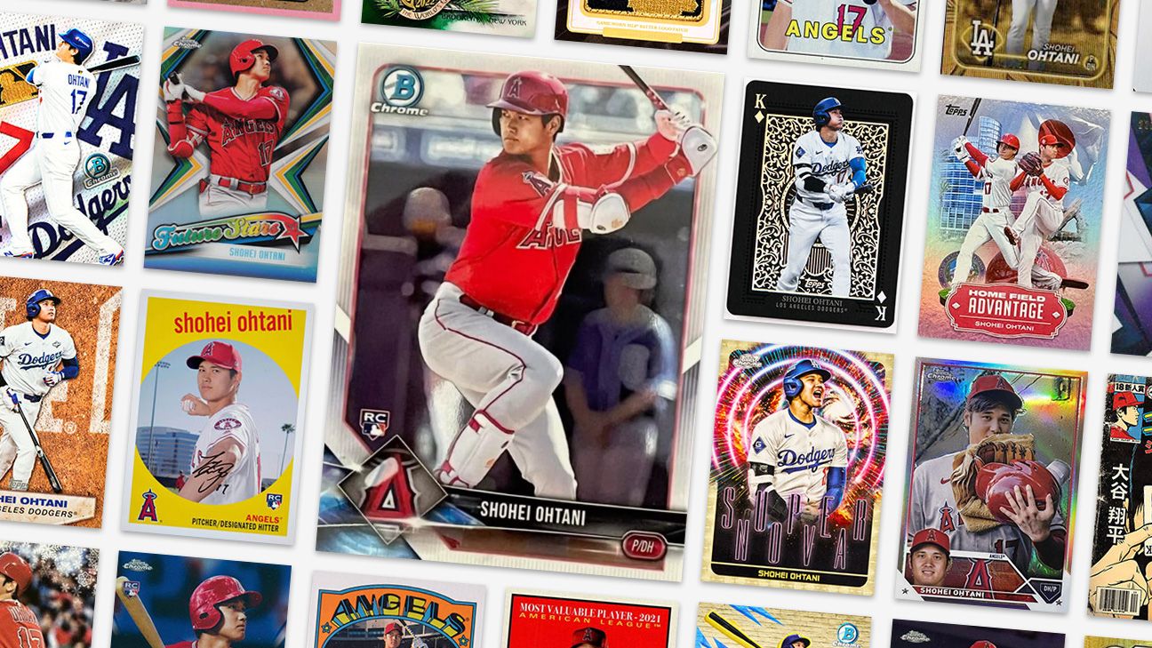 Tracing Shohei Ohtani's career in baseball cards