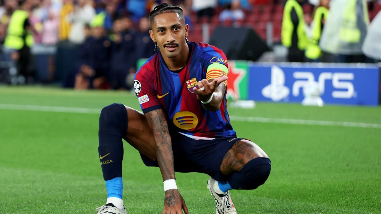 Barça, Raphinha continue historic start in UCL rout