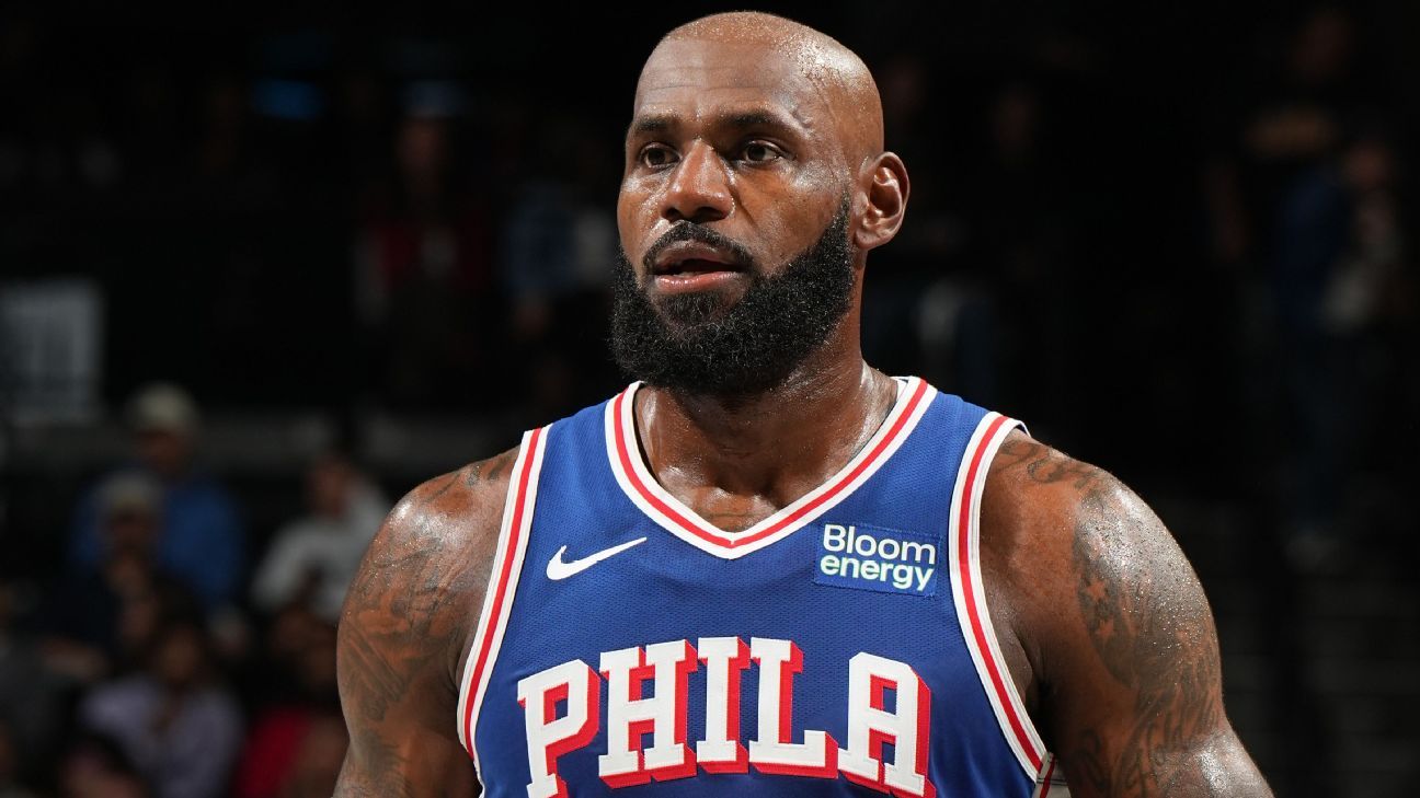 LeBron still adjusting but logs strong start in 1st game with 76ers