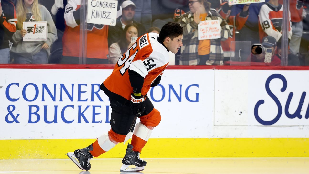 Cole Knuble, son of Mike, makes NHL debut with Flyers he grew up rooting for