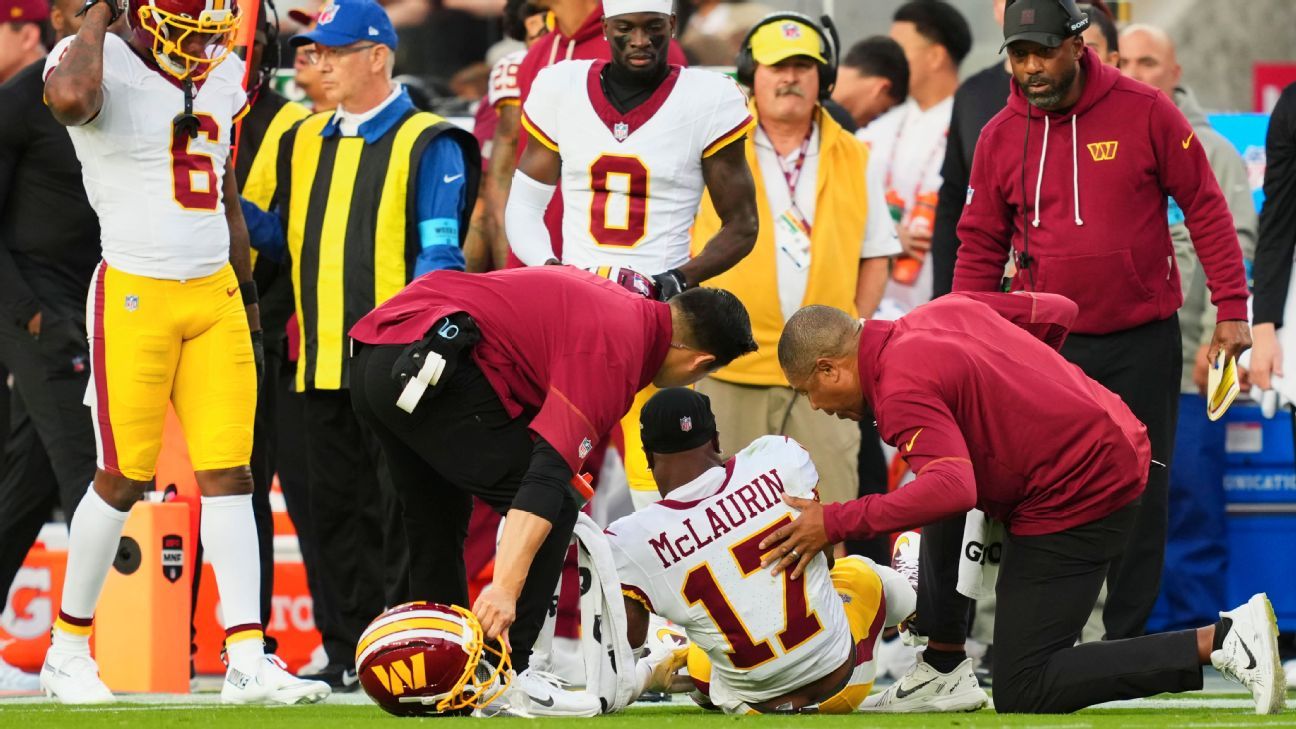 Commanders' McLaurin carted off with knee injury, ruled out for MNF