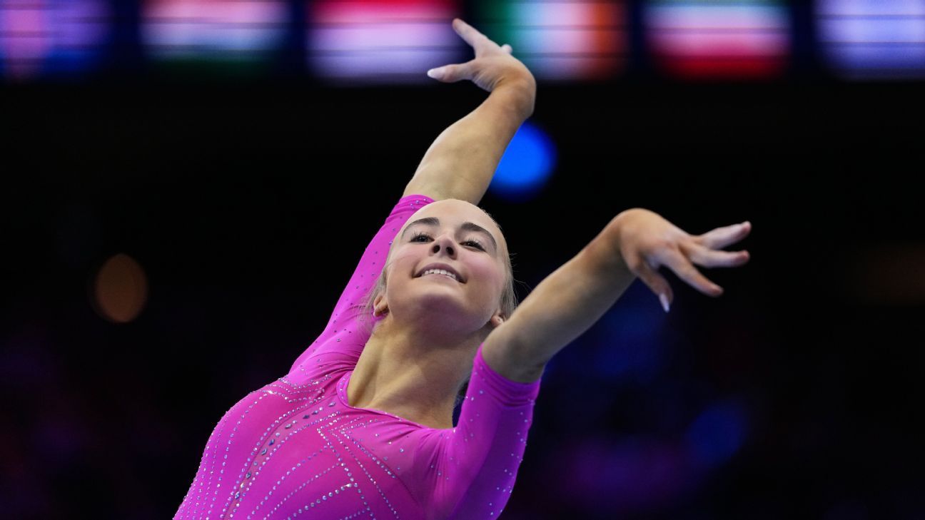 Claire Pease, Reese Esponda top floor exercise podium for U.S. to close worlds