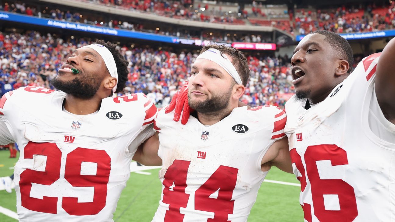 Skattebo and Co. answer Harbaugh's call, run wild in Giants' OT win