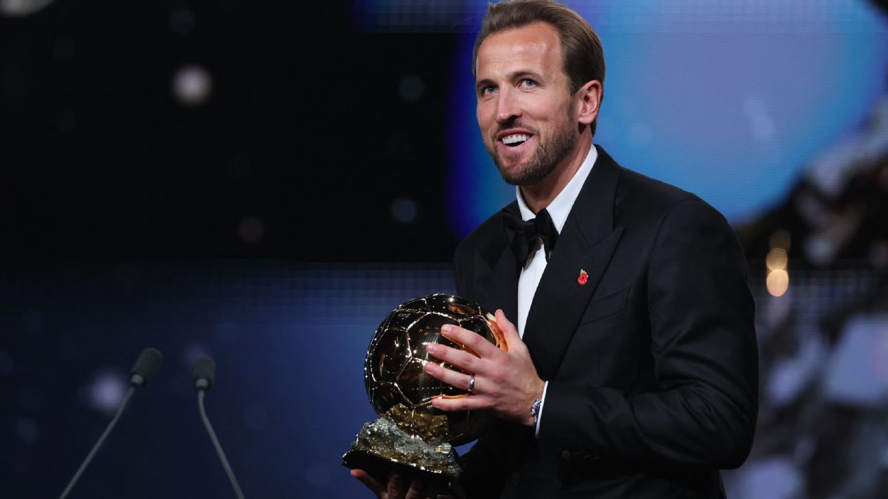Kane beats Mbappé, Yamal to win Ballon d'Or, England's 1st in 25 years